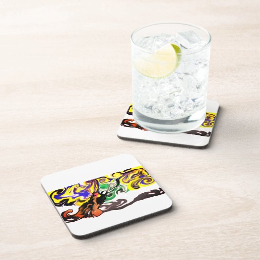 Wolf night stary  bier onderzetter (Rechterzijde)