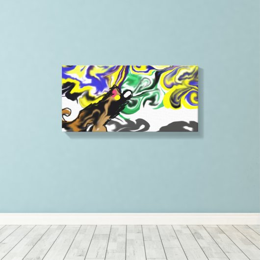 Wolf night stary  canvas afdruk (Insitu (Houten vloer))