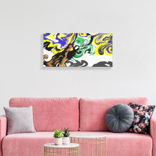 Wolf night stary  canvas afdruk (Insitu (Woonkamer))