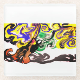 Wolf night stary  glazen onderzetter