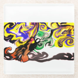 Wolf night stary  glazen onderzetter