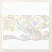 Wolf night stary  glazen onderzetter (Achterkant)