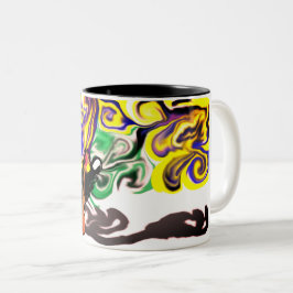 Wolf night stary  tweekleurige koffiemok