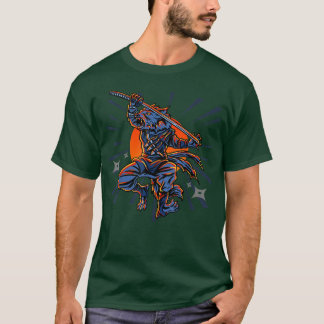 Wolf Ninja Samurai Sword Martial Arts Japa T-shirt