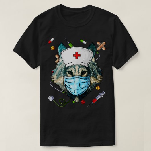 Wolf Nurse RN Funny ER Nursing School Afstuderen T-shirt (Design voorkant)