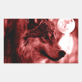 Wolf Ogen & Maan Rechthoekige Sticker (Voorkant)