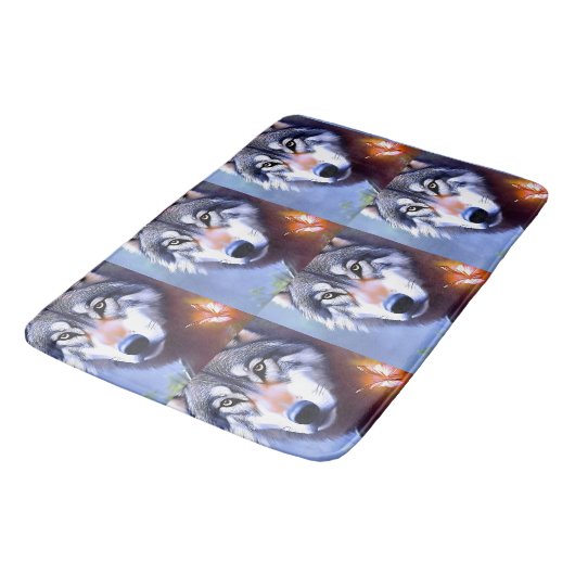 Wolf olie verf de essentie van schoonheid, badmat (Gekanteld)