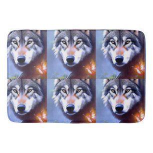 Wolf olie verf de essentie van schoonheid, badmat