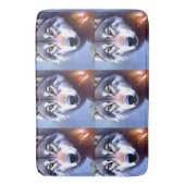 Wolf olie verf de essentie van schoonheid, badmat (Voorkant Verticaal)