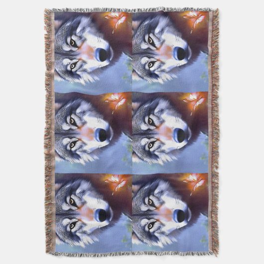 Wolf olie verf de essentie van schoonheid, deken (Voorkant Verticaal)