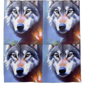 Wolf olie verf de essentie van schoonheid, douchegordijn (Voorkant)