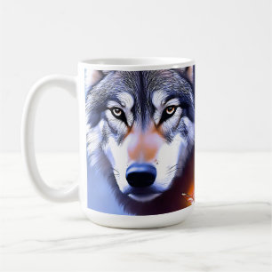 Wolf olieverf De Essentie Van Schoonheid, Koffiemok