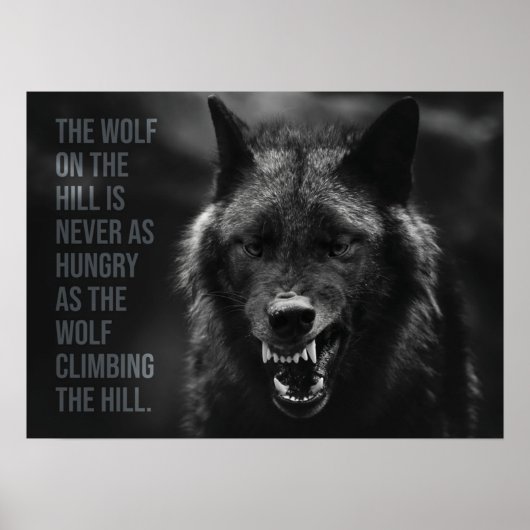 Wolf On the Hill - Hustle, Success, Entrepreneur Poster (Voorkant)