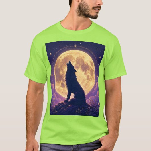 Wolf onder de Maan. T-shirt (Voorkant)