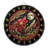 Wolf onder maanlicht brengt kracht en vrede dartbord (Voorkant)