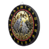 Wolf onder maanlicht brengt kracht en vrede dartbord (Voorkant Rechts)