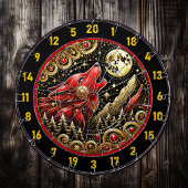 Wolf onder maanlicht brengt kracht en vrede dartbord