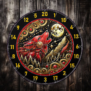 Wolf onder maanlicht brengt kracht en vrede dartbord