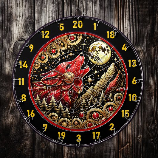 Wolf onder maanlicht brengt kracht en vrede dartbord