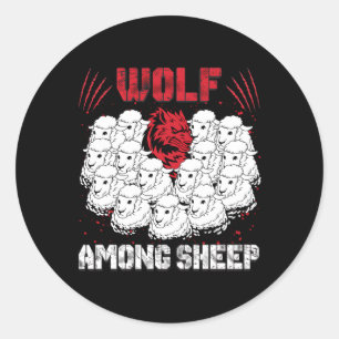Wolf onder schapen Ik ben niet een van de schapen  Ronde Sticker