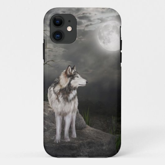 Wolf onder volle maan Case-Mate iPhone case (Achterkant)