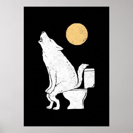 Wolf op badkamer c poster (Voorkant)
