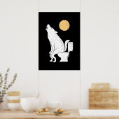 Wolf op badkamer c poster (Keuken)