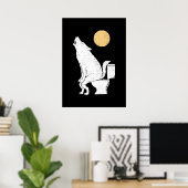 Wolf op badkamer c poster (Thuiskantoor)
