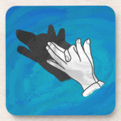 Wolf op blauw drankjes onderzetter (Voorkant)