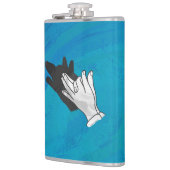 Wolf op blauw heupfles (Links)