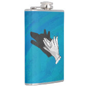 Wolf op blauw heupfles (Rechts)