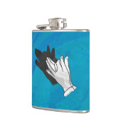 Wolf op blauw heupfles (Links)