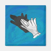 Wolf op blauw magneet (Voorkant)