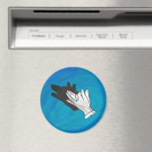 Wolf op blauw magneet (Insitu (Vaatwasser))