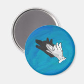 Wolf op blauw magneet (Voorkant / Achterkant)