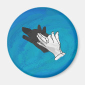 Wolf op blauw magneet (Voorkant)