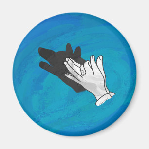 Wolf op blauw magneet