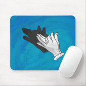 Wolf op blauw muismat (Met muis)