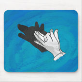 Wolf op blauw muismat (Voorkant)