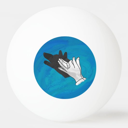 Wolf op blauw pingpongbal (Voorkant)