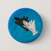 Wolf op blauw ronde button 5,7 cm (Voorkant)