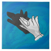 Wolf op blauw tegeltje (Voorkant)