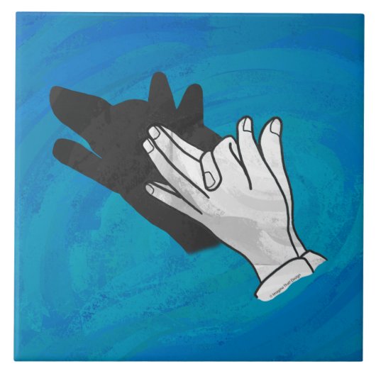 Wolf op blauw tegeltje (Voorkant)