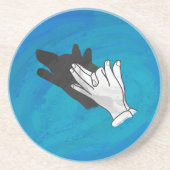 Wolf op blauw zandsteen onderzetter (Voorkant)