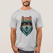 Wolf op bosachtergrond t-shirt (Voorkant)