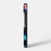 Wolf op de berg-volle maan *Personaliseer* iPhone Hoesje (Linkerkant)