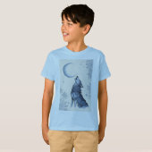 wolf op de maan t-shirt (Voorkant volledig)