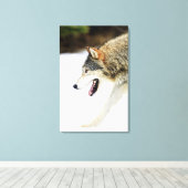 Wolf op de prowl canvas afdruk (Insitu (Houten vloer))