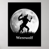 Wolf op de volle maan - Cool Halloween Poster (Voorkant)