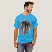 Wolf op etnische stammentextuur t-shirt (Voorkant volledig)